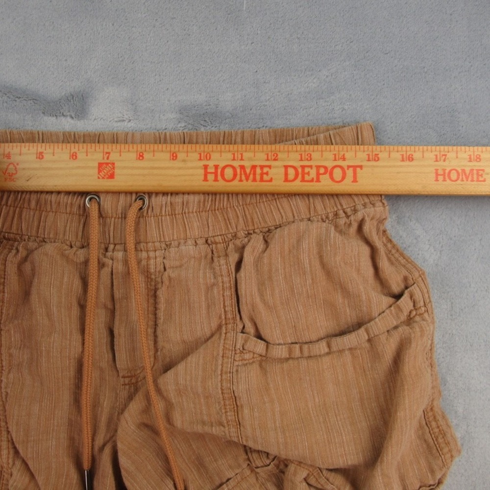 Athleta Cabo Linen Textured 4" Shorts Brown Tan Size 8 RN 54023 - Picture 3 of 8